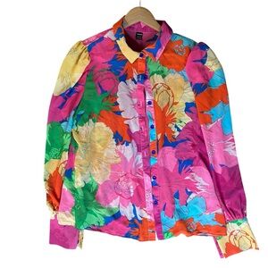 Colorful Floral Button-Up Shirt